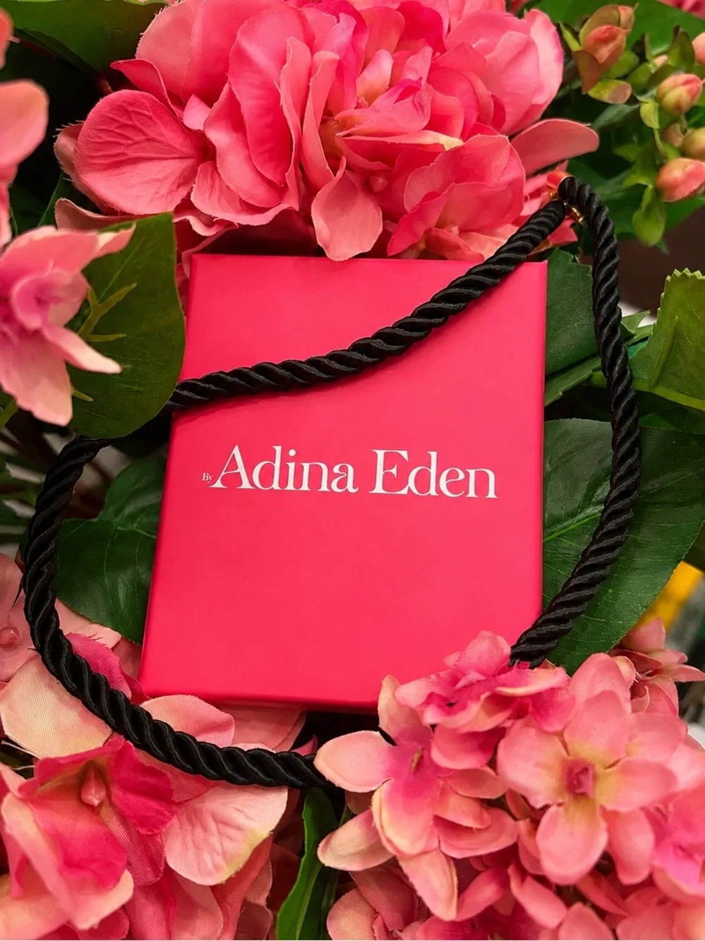 Revolve x Adina Eden Colored Twisted Cotton Rope Necklace in Black